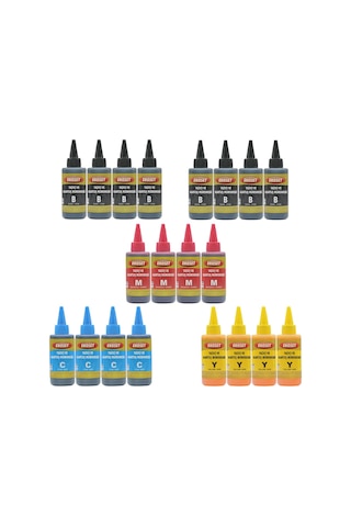 Ekoset Epson L382 L386 Renkli Uyumlu Mürekkep 100 ML 20'li Set