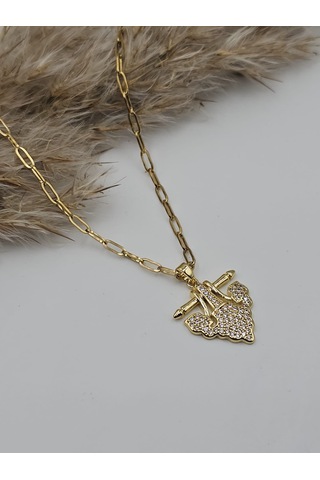 Vip Altın Kaplama Escudo Kalkan Çelik Kolye