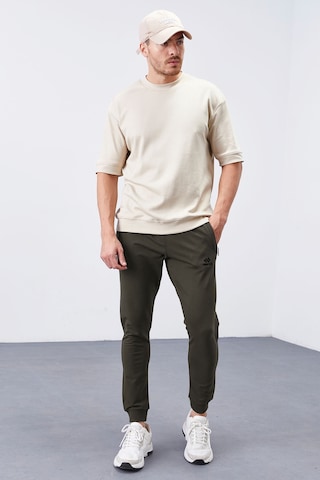 Tommy Life Haki Fermuar Cepli Dar Kalıp Jogger Erkek Eşofman Alt - 84343 Haki