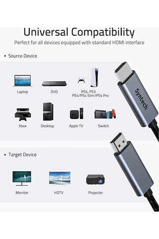 4k Hdmı Kablo Ultra Hd 60hz Destekli Hdmı 2.0 Kablo
