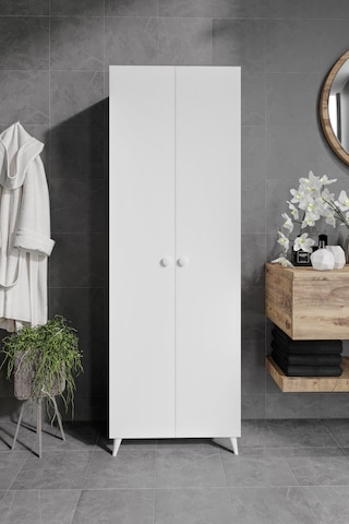 2 Kapaklı 5 Bölmeli Geniş Çok Amaçlı Banyo Dolabı - Tamamı 1. Kalite Mdf Desensiz