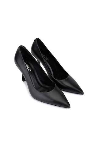 Tamer Tanca Kadın Hakiki Deri Siyah Deri Topuklu Ayakkabı 1160 26979 Bn Ayk Sk25-26 Sıyah Dr Siyah