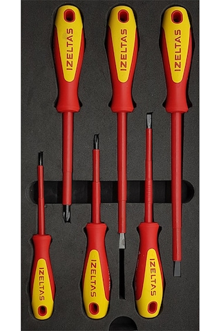 İzeltaş 4140009106 1000 V İzoleli Elektrikçi Tornavida Seti 6 Parça