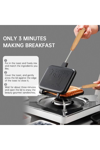 Yifomall Çift Taraflı Isıtmalı, Takoçulu Ve Yıkanabilir Tost Makinesi - Mutfak Ve Kamp İçin Hamur Pişirici Çok Renkli