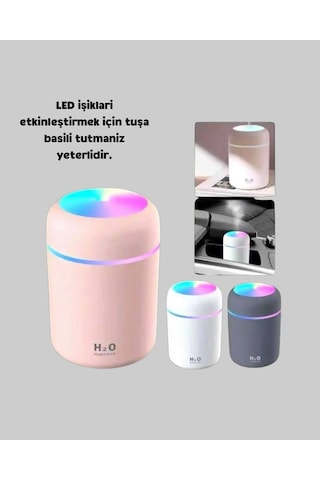 Sptmgldı Led Işıklı Usb Nemlendirici Sürekli Ve Aralıklı Püskürtme Modu