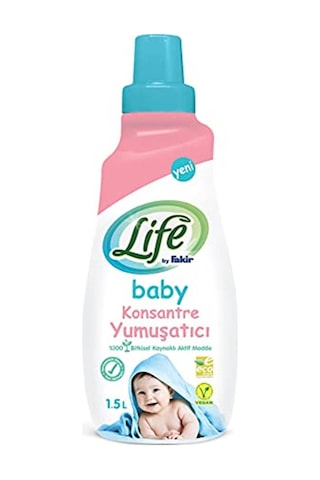 Life by Fakir%100 Bitkisel Bazlı Konsantre Bebek Çamaşır Yumuşatıcısı 1500 ML (60 Yıkama)
