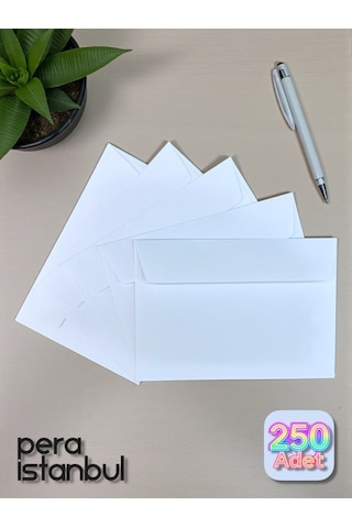 250 Adet C6 Beyaz Davetiye Lüks Tebrik Kartı Mektup Mühür Cüzdan Büyük Kapasiteli Zarf 114x162mm