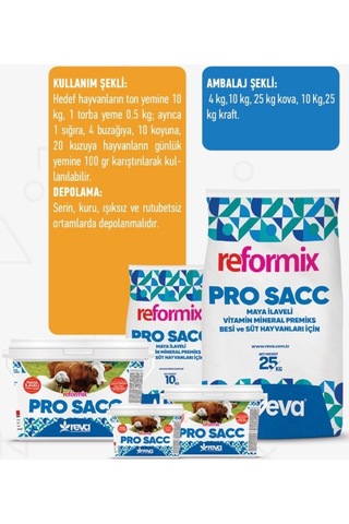 Reformix Pro Sacc Hayvan Süt-vitamin-mineral Takviyesi 4 Kg Kova