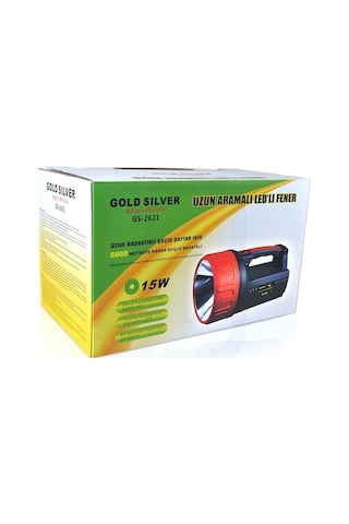 Gold Silver Gs-2621 15W 5000 Metre Mesafeli Projektör Şarjlı N11.1407 Siyah