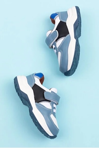 Altın Moda Shoes Spor Çocuk Erkek Ortopedik Günlük Sneaker Ayakkabı Beyaz - Mavi