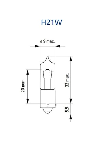 Narva 2 Adet 12v. H21w Standart Ampul, No: 68191