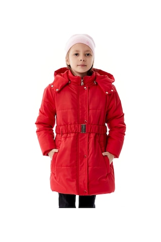 Benitto Kids Kız Çocuk Kapüşonlu Kışlık Şişme Mont 51352 Kırmızı