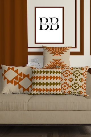 Belle Benoit Baskılı Dekoratif 4'lü Koltuk Kırlent Kılıfı Desen14