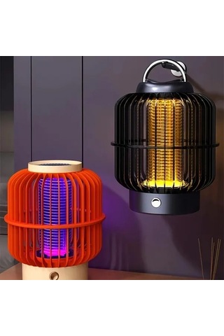 Xuweiwei Usb Şarj Edilebilir Turuncu Sivrisinek Öldürücü Lamba Ultra Geniş Menzilli Uzun Ömürlü Lityum Pil Abs Malzeme Ev Ofis Okul İçin