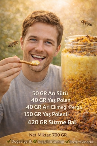 Arısütü Mix 2'li Set 2 700 Gr - Arı Sütü, Yaş Polen, Propolis, Perga Ve Bal Karışımı -