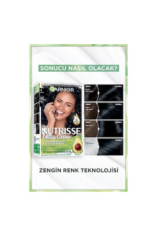 Garnier Nutrisse Yoğun Besleyici Kalıcı Krem Saç Boyası 1 Siyah 3600542539630-9716 1 Siyah