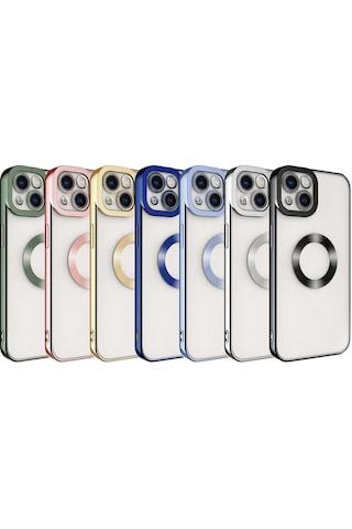 Apple Uyumlu iPhone 14 Kılıf Kamera Korumalı Logo Gösteren Zore Omega Kapak Derin Mor