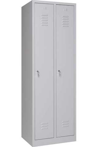 Metal Soyunma Dolabı 60x50x180cm, Elbise Dolabı, Kilitlenebilir Dolap, 2 Kapılı Dolap Gri