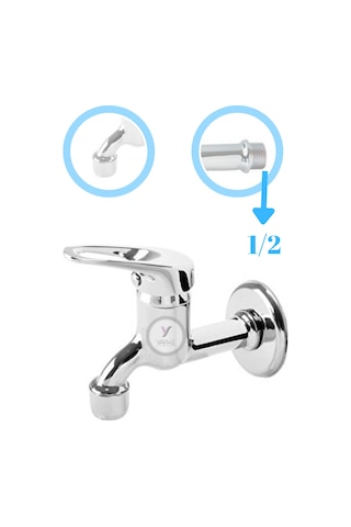 Yayke Aç Kapa Perletörlü Kısa Musluk Tuvalet Bahçe Çeşme