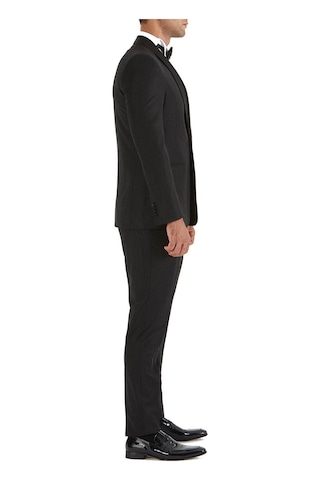 Efor Black 037 Slim Fit Çıkarılabilir Saten Yaka Siyah Damatlık Smokin Takım Siyah