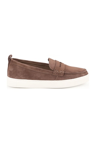 Libero Lz5898 Loafer Detaylı Süet Kalın Eva Taban Kadın Sneaker / Slip-on Sütlü Kahve