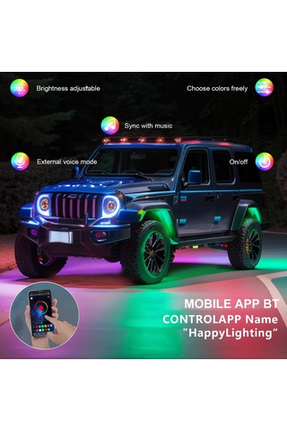 Led Kaya Işıkları 6 Adet Çok Renkli Led Işıklar Parlaklık K22432-6-3