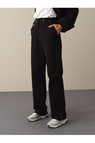 Xint Siyah Oversize Pamuk Sweat Pantolon 470382