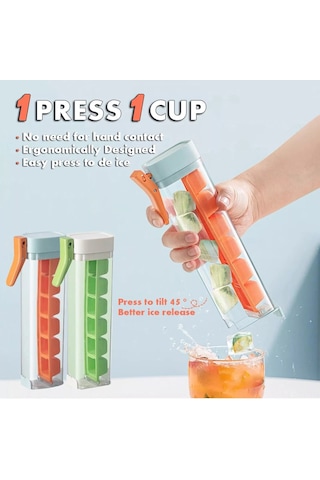 Teltree 6 Bölmeli El İle Basılabilir Buzluk, Yemek Grubu Pc+pp Malzeme, Dondurucuda Kullanıma Uygun, Spill Koruma Kapağı, Turuncu Renk, Tek Adet Çok Renkli