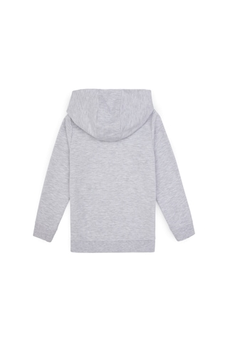 U.S. Polo Assn. Kız Çocuk Açık Gri Melanj Kapüşonlu Fermuarlı Sweatshirt 50316873-VR091