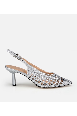 Hotiç Kadın Lame Örgü Detaylı Arkası Açık Kısa Topuklu Stiletto 01ayh322880a210 01ayh322880a210