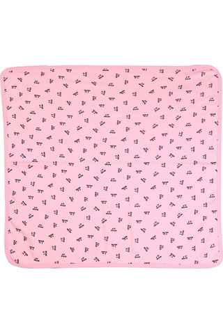 %100 Pamuklu Yenidoğan Çift Katlı Penye Bebek Battaniyesi Sb 514 Pembe Pembe