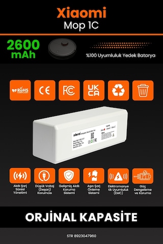 Xiaomi Mi Vacuum Mop 1c Uyumlu 2600.mah Batarya