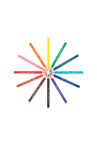 Bic Jumbo Keçeli Boya Kalem 12'li Jumbo Kuru Boya Kalem 12'li Üçgen Pastel Boya Kalemi 12'li Çok Renkli
