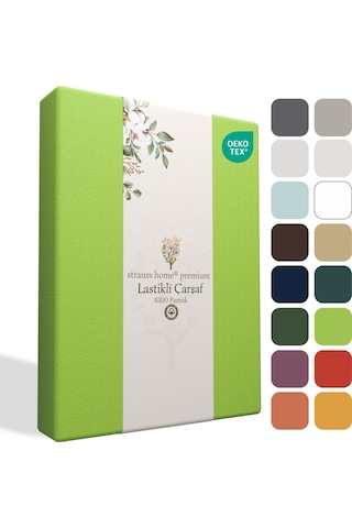 Home Premium Lastikli Çarşaf %100 Pamuk Tek Kişilik / Çift Kişilik Özel Penye Oeko-tex Lime / Yeşil