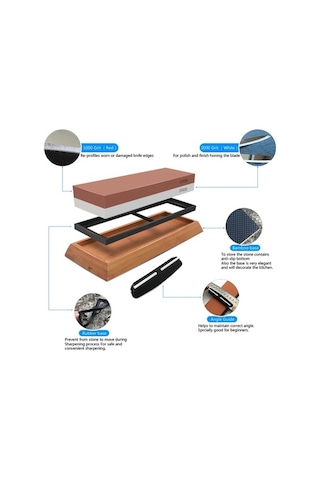 Profesyonel Lichen 3in1 Bıçak Bileyici Wondernest Taşları - Çift Bileme