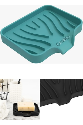 Turkuaz Silikon Mutfak, Banyo Su Giderli Vantuzlu Esnek Sabunluk Diğer