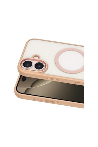 Joko Apple iPhone Uyumlu 17 Terea Magsafe Kapak - Pembe Düz Renkli