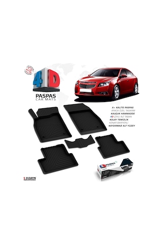 S-dizayn Chevrolet Cruze 4d Havuzlu Paspas 2009-2019 A+kalite