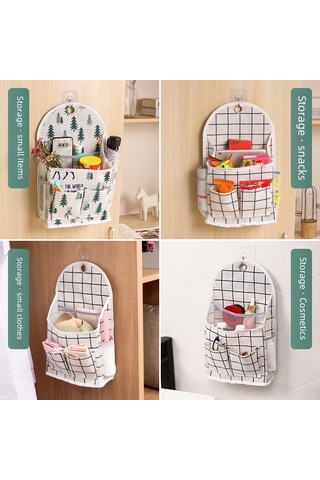 Wezone Duvar Veya Kapıya Asılabilir Kumaş Depolama Çanta - Öğrenci Yurdu, Banyo Ve Odalar İçin Uzun Ömürlü Ve Boşluk Tasarrufu Sağlar Beyaz Beyaz