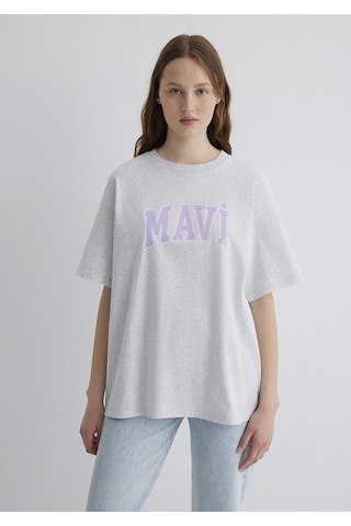 Mavi - Mavi Logo Baskılı Gri Tişört 1600843-85438 Gri