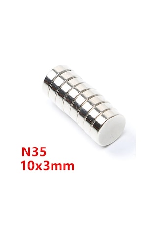 Güçlü Neodyum Mıknatıs Çap 10 MM x Kalınlık 3 MM - 10 Adet