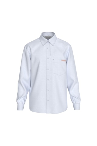 Calvin Klein Erkek Ls Sld Günlük Keten Beyaz Klasik Gömlek-13671 Beyaz