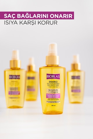 Bioblas Keratin Kolajen Onarıcı Dolgunlaştırıcı Saç Bakım Yağı 100 Ml İnce Yıpranmış Saçlar