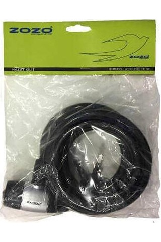 Zozo 3.8x12x180 CM Anahtarlı Halat Kilit Siyah