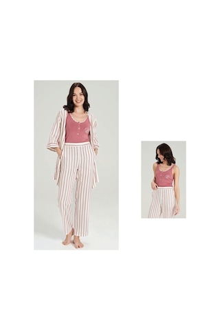 Feyza 5069 3 Lü Pijama Takımı Gül Kurusu