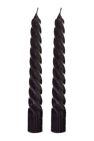 Mudo Home 2li Burgulu Şamdan Mum Siyah 18cm 11358747