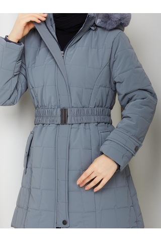 Eslemnur Nova Kumaş Şişme Mont 85cm Füme