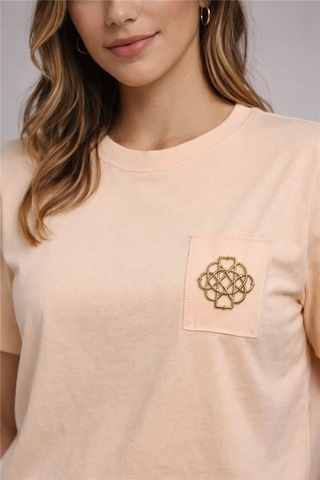 Fashion Friends Aksesuar Detaylı Somon Kadın Bluz 26y0226k1
