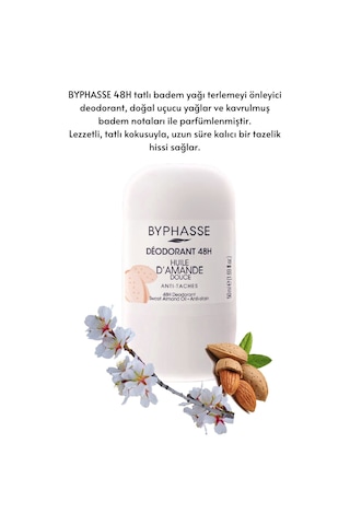 Byphasse Sweet Almond Oil 48H Kadın Roll-On Deodorant 50 ML