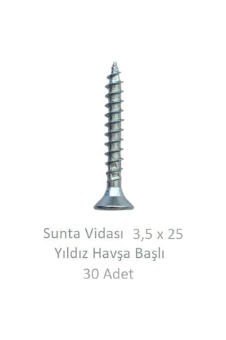 Adilon Sunta Vidası, 3,5 X 25 Mm, 30 Adet, Yhb Vida 3,5 x 25